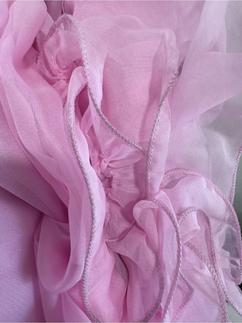 NEW MAC DUGGAL
Pink Ruffle Tiered Cut-Out Chiffon Gown in Blush Sz: 4 #67911 - Picture 13 of 13